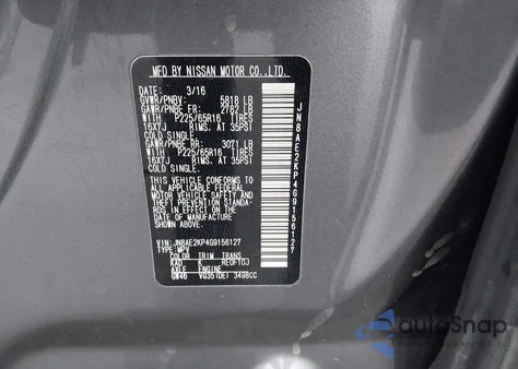 2016 Nissan Quest Platinum/S/Sl/Sv из США, поврежденный, VIN JN8AE2KP4G9156127